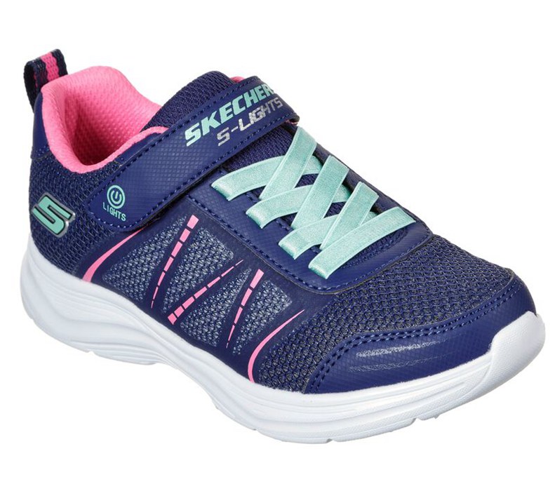 Skechers Flickor Marinblå Sneakers - S Lights: Glimmer Kicks - Shimmy Brights - Sverige (VNPJM-8731)